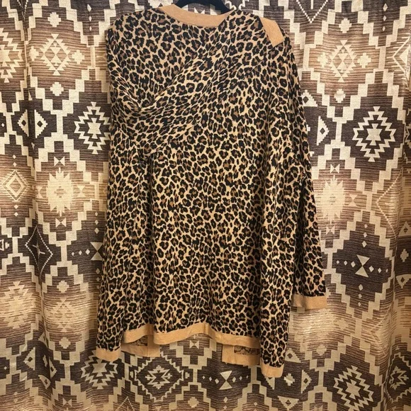 Women’s Cheetah / Leopard Print Lands End Cardigan, Size 1XL, Animal Print - Picture 7 of 7